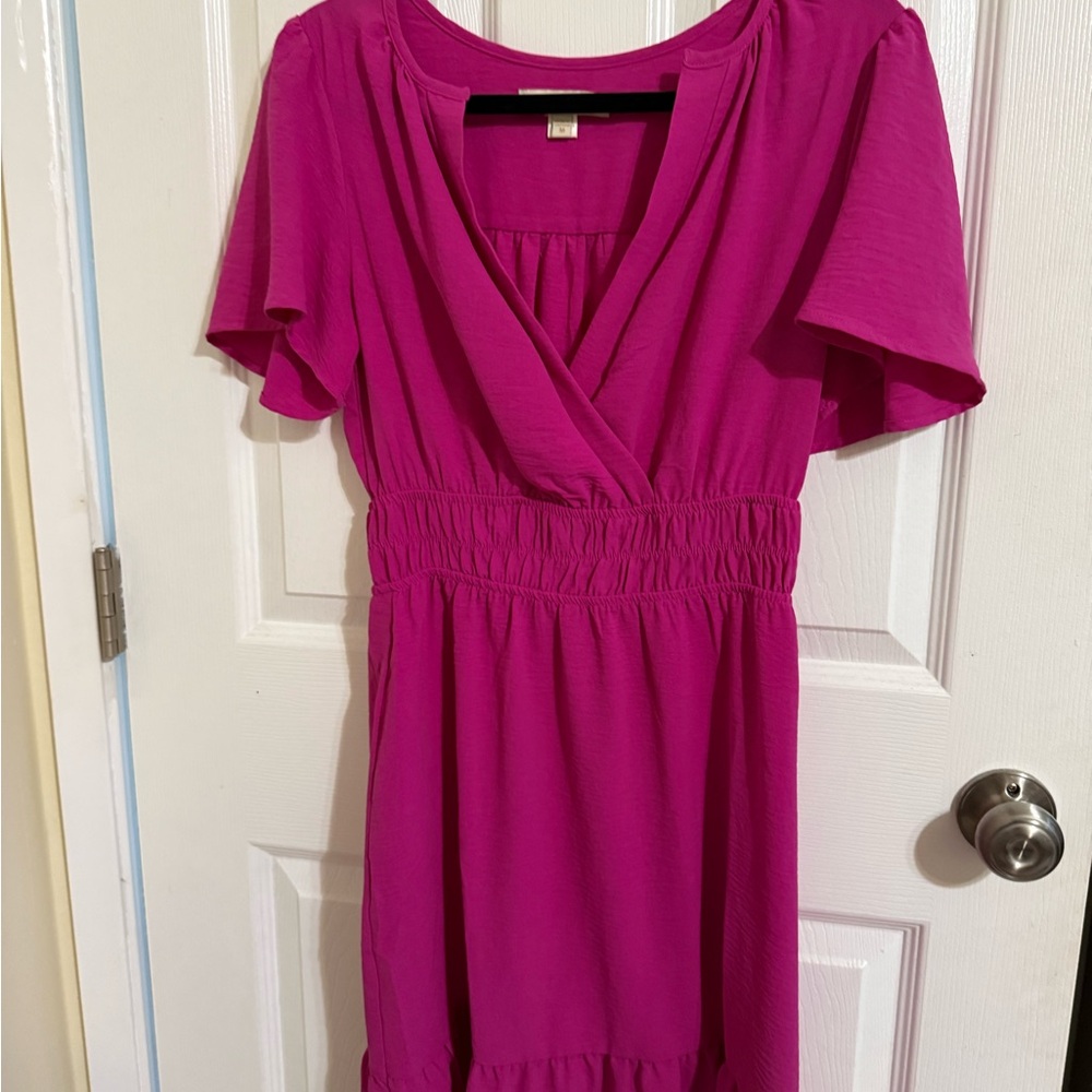 Monteau Fuchsia Midi Dress